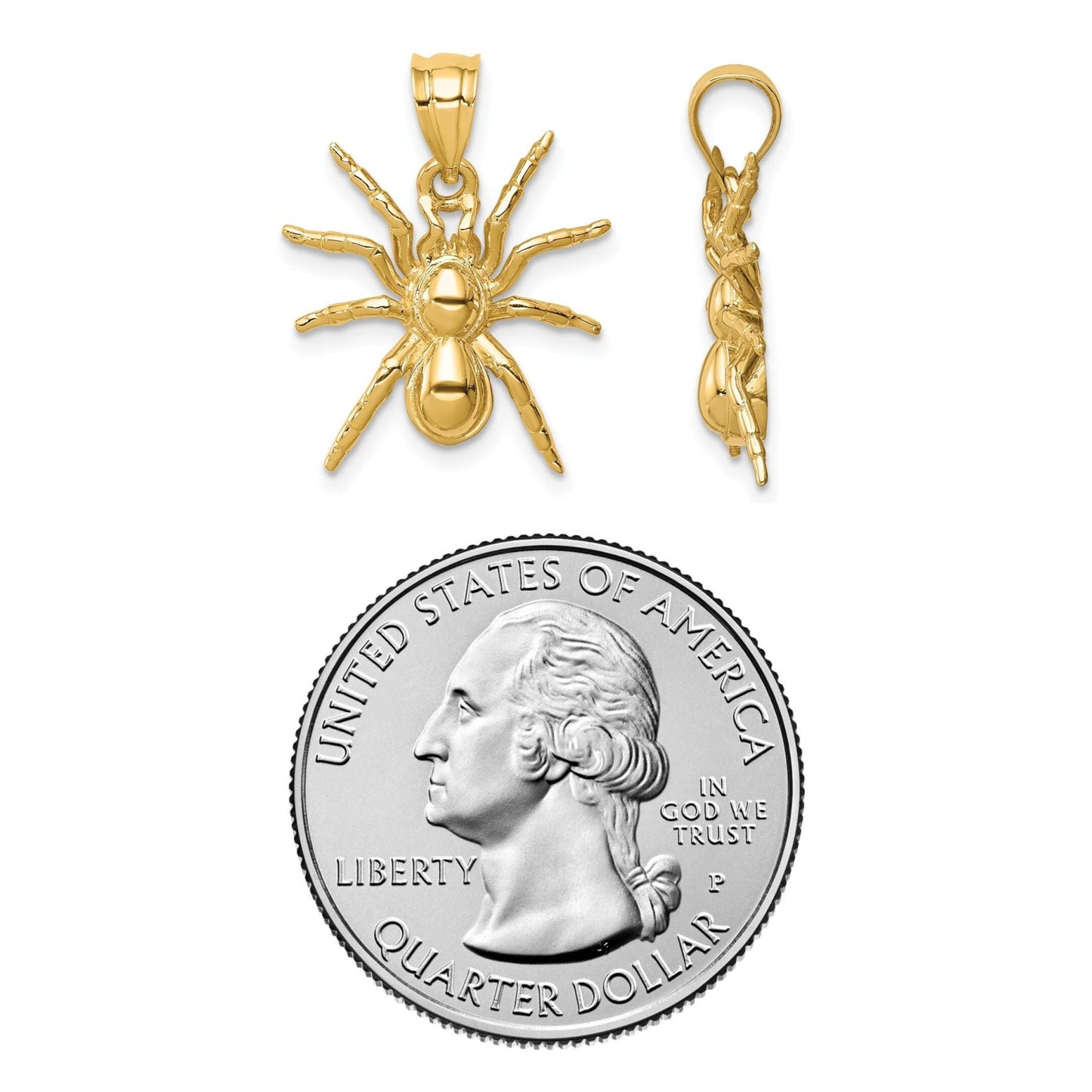 14K Yellow Gold Spider Pendant