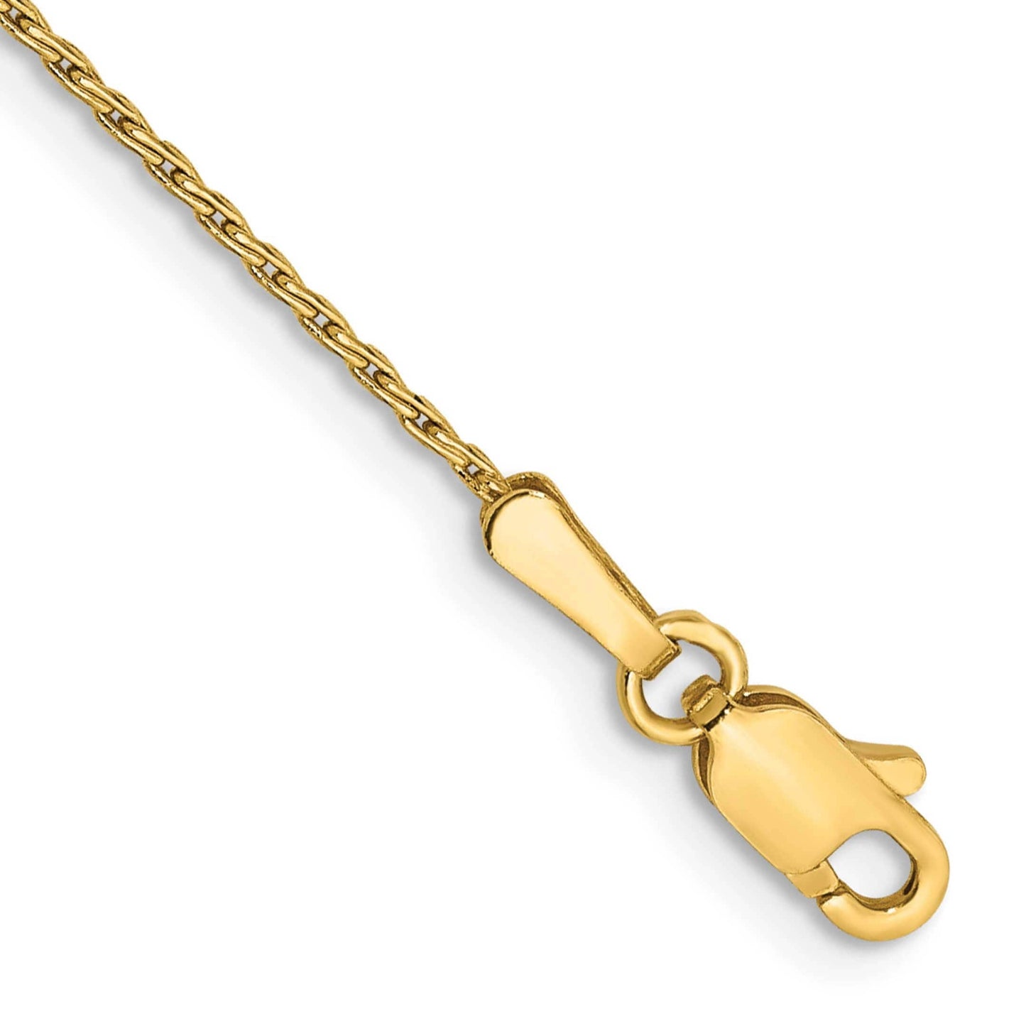 Solid 14K Yellow or White Gold Round Parisian Spiga Wheat Chain Bracelet / Anklet, 7" Inch, 1.0mm Thick