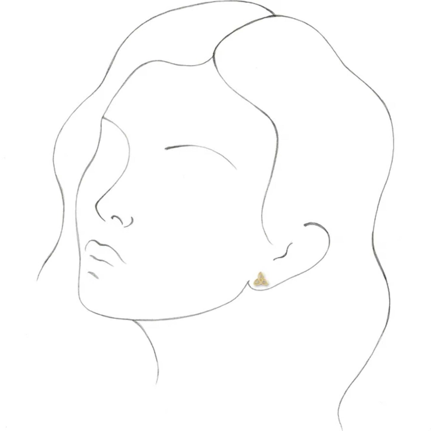 14K Yellow / White / Rose Gold or Platinum Celtic-Inspired Trinity Earrings