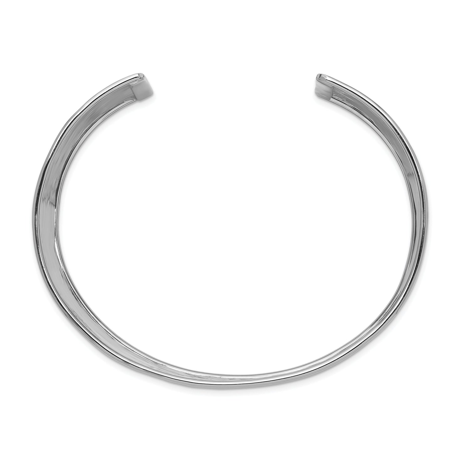 Solid 14K White Gold Hammered Extra Large 37mm Cuff Bangle