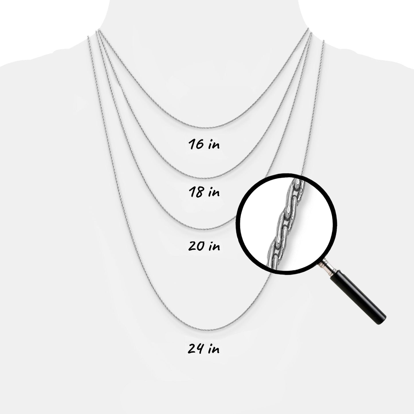 Solid 14K White Gold Round Parisian Spiga Wheat Chain Necklace, 16"-24" Inch, 0.7mm-1.25mm Thick