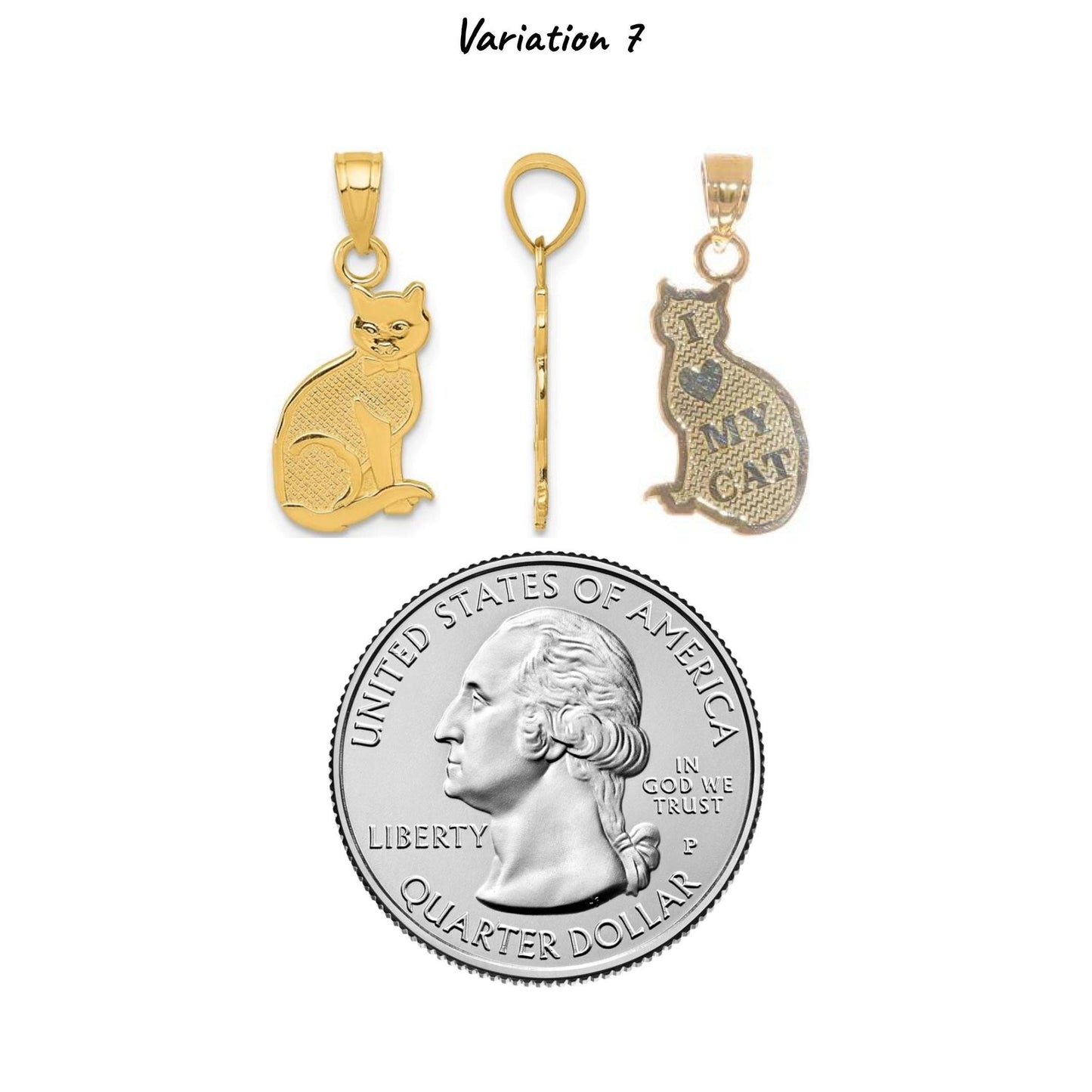 10K or 14K Yellow Gold Kitten and Cat Charms