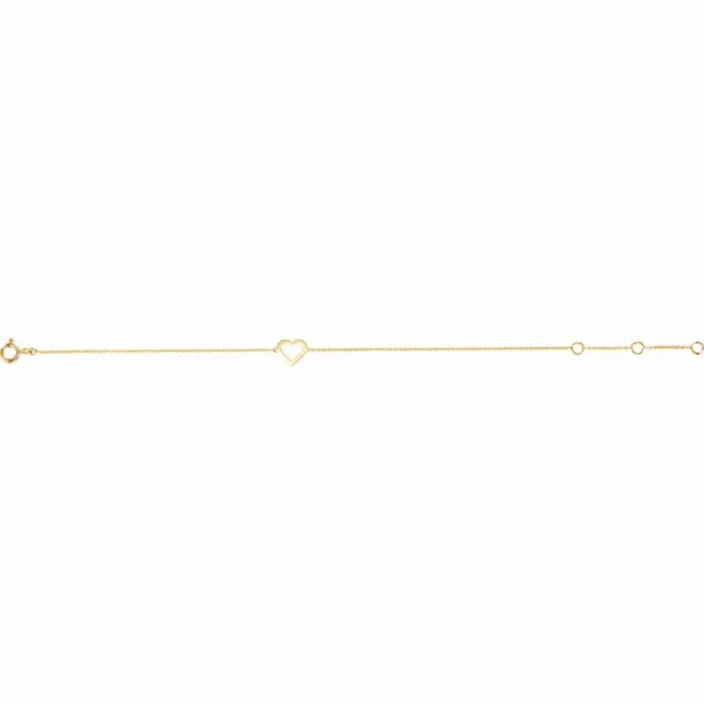14K Yellow Gold Adjustable Heart Bracelet