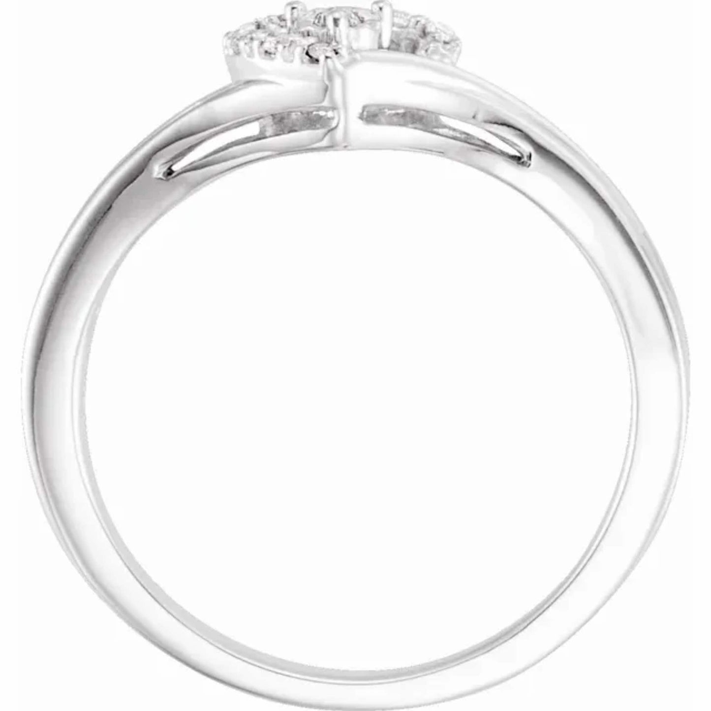 10K White Gold and Diamond Heart Promise Ring