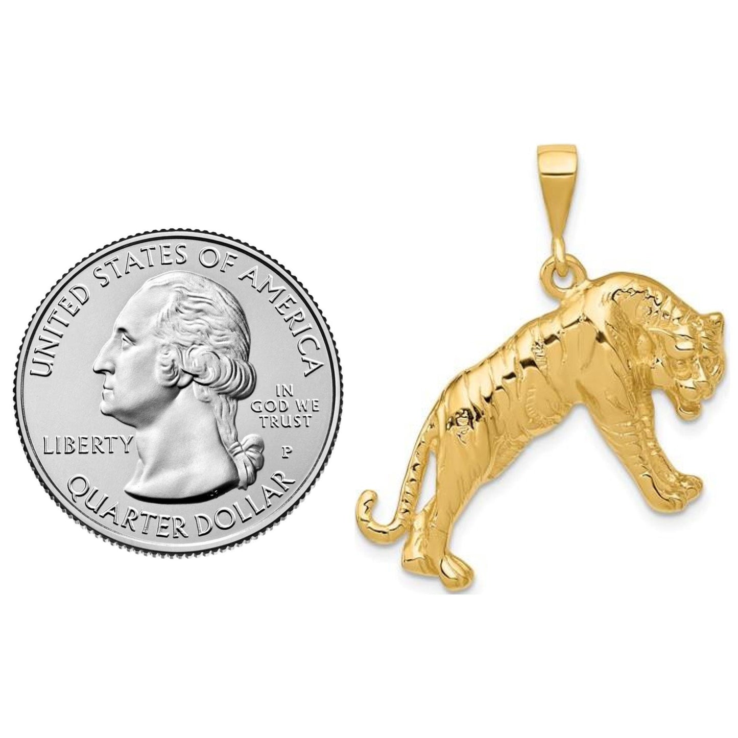14K Yellow Gold Tiger Pendant