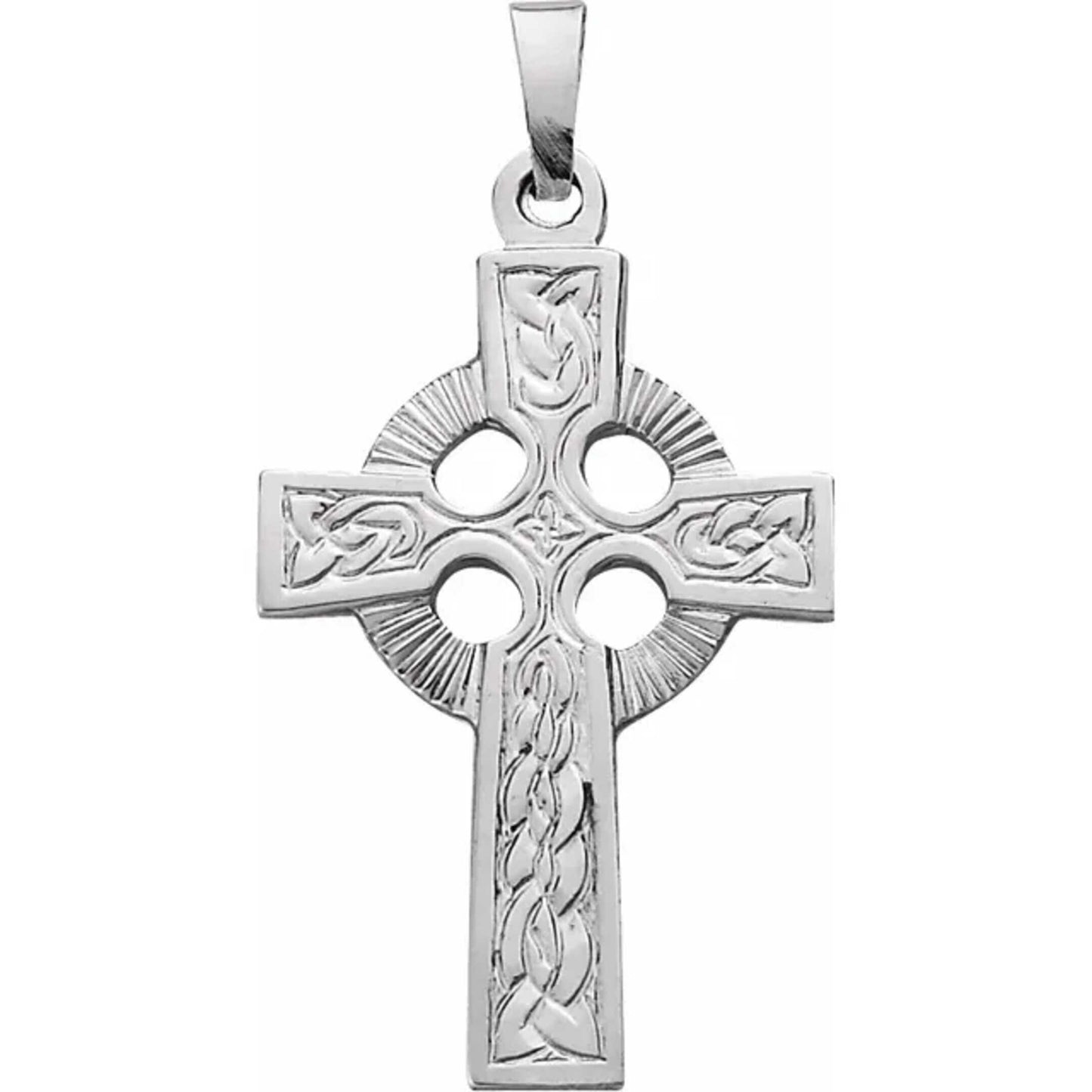 14K Yellow or White Gold Fancy Celtic Cross Pendant
