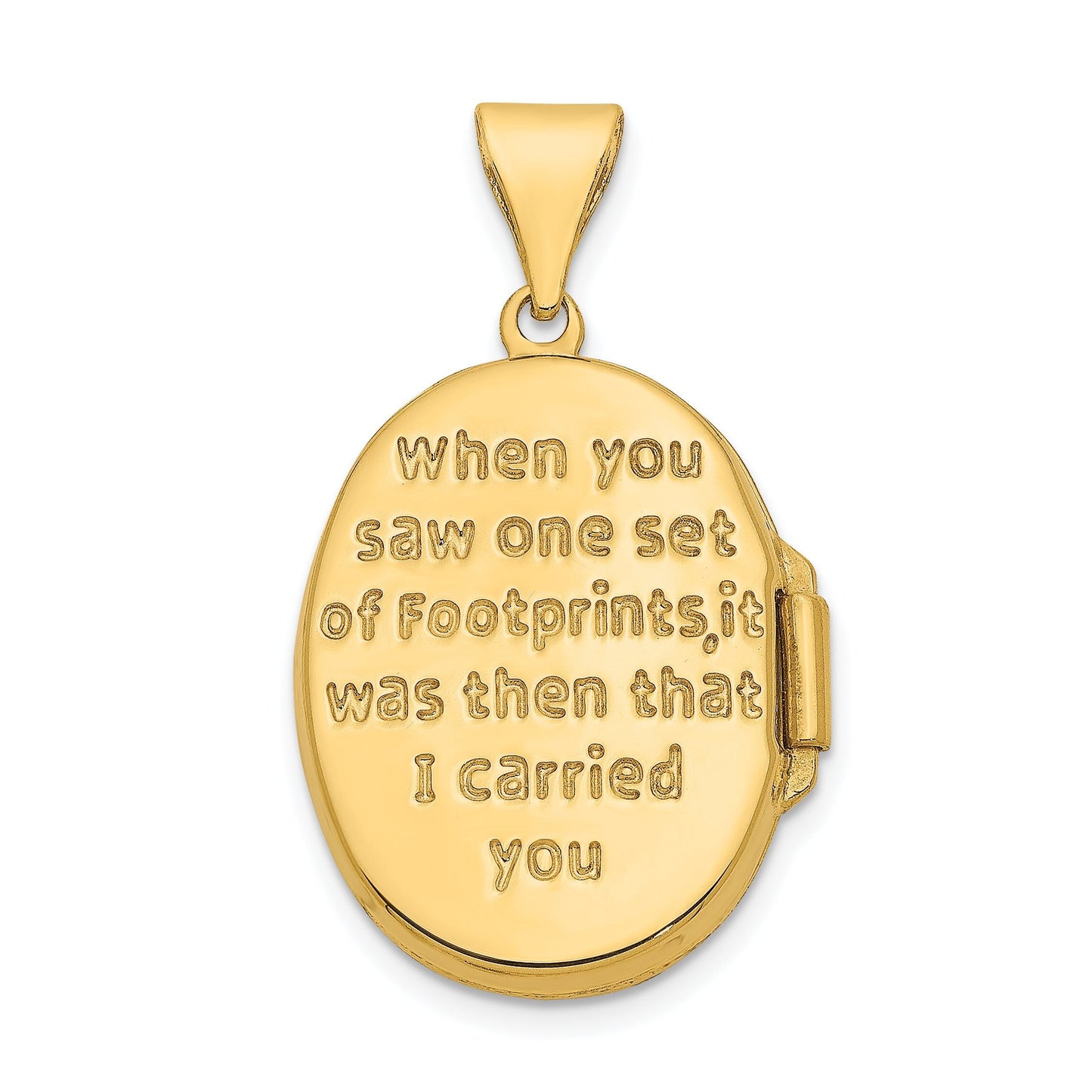 14K Yellow and White Gold Footprints Locket