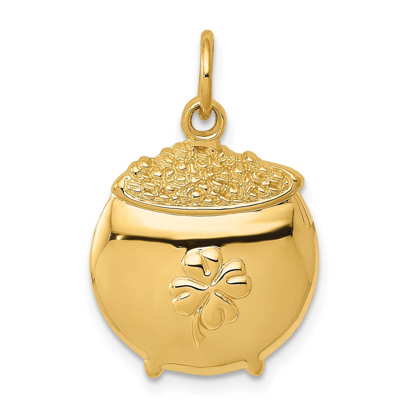 14K Yellow Gold Pot of Gold Charm