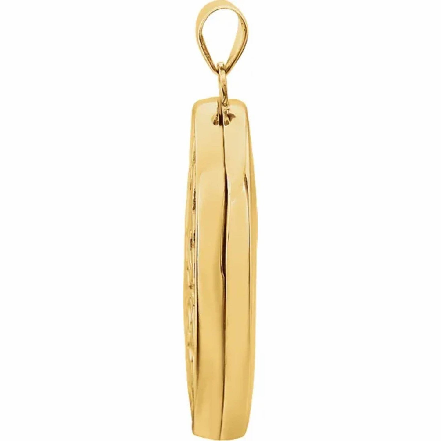 14K Yellow Gold Oval Embossed Locket