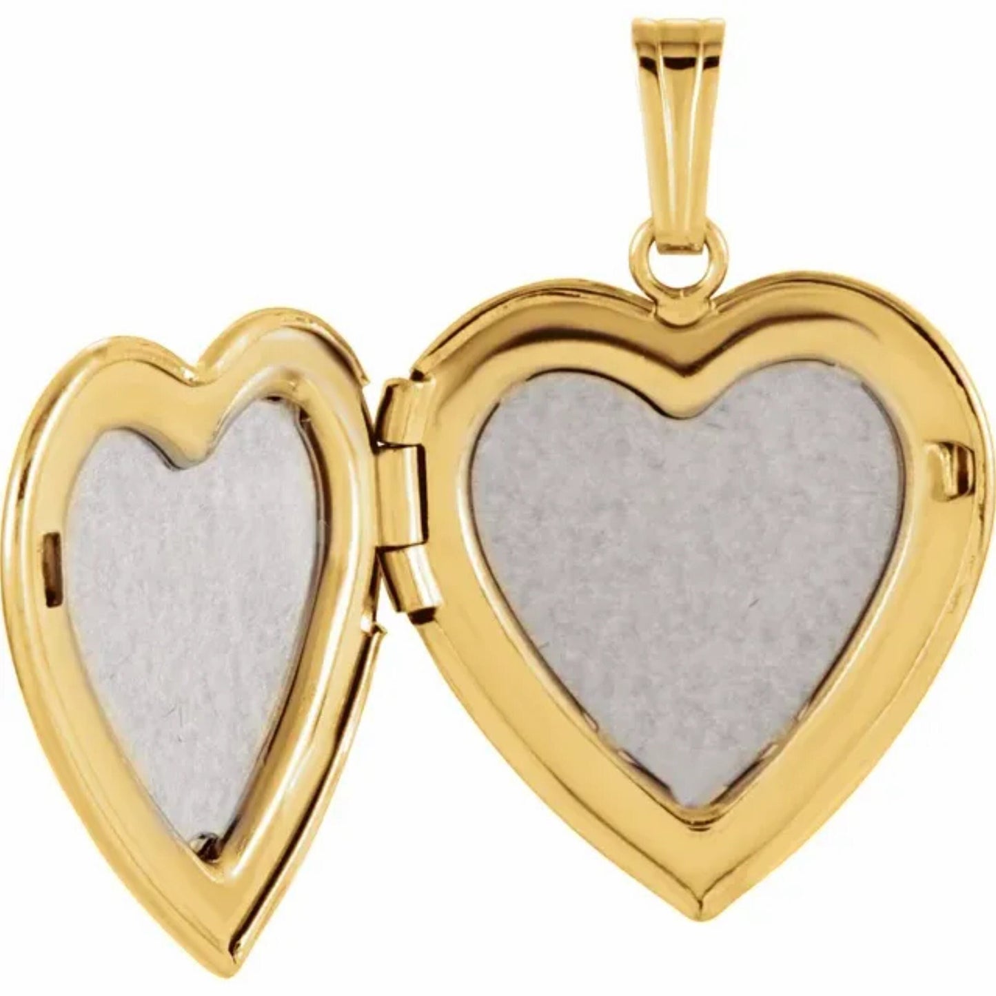 14K Yellow Gold and Diamond Engravable Heart Locket