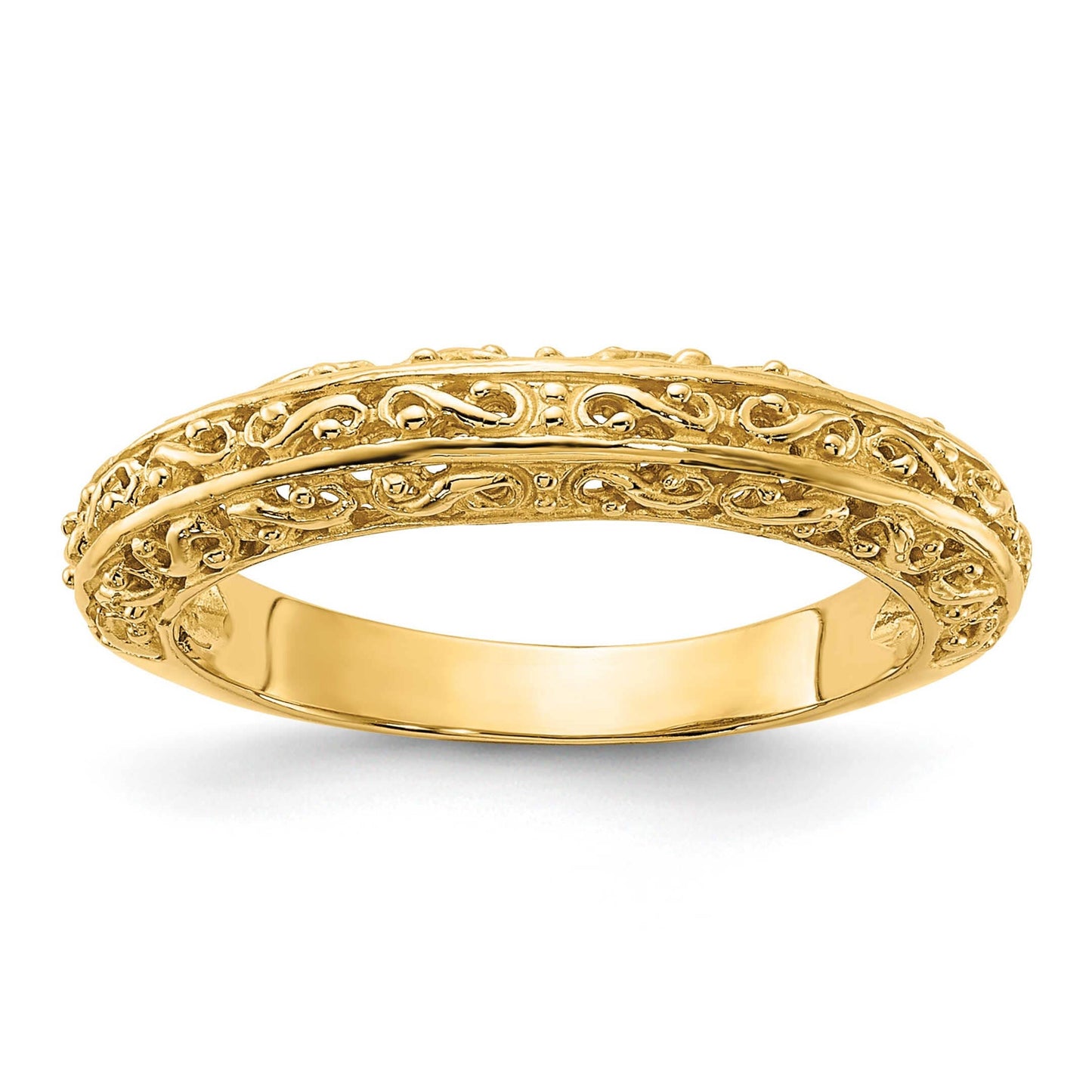 14K Yellow or White Gold Textured Anniversary Band