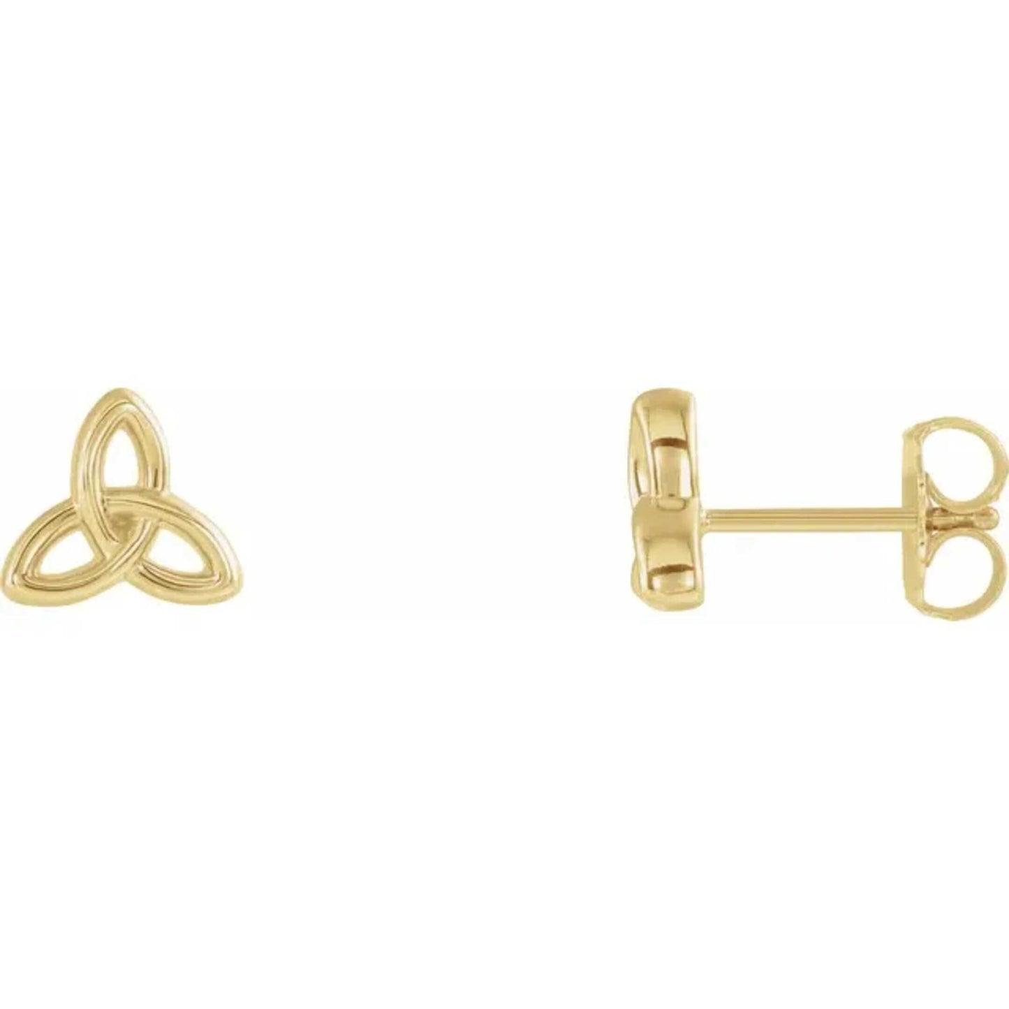 14K Yellow / White / Rose Gold or Platinum Celtic-Inspired Trinity Earrings