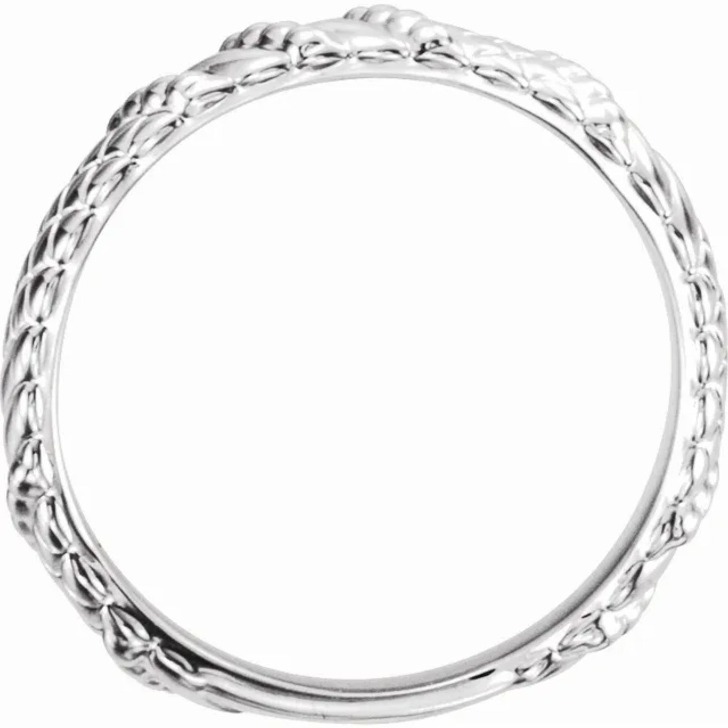 14K Yellow / White / Rose Gold or Platinum Textured Stackable Ring