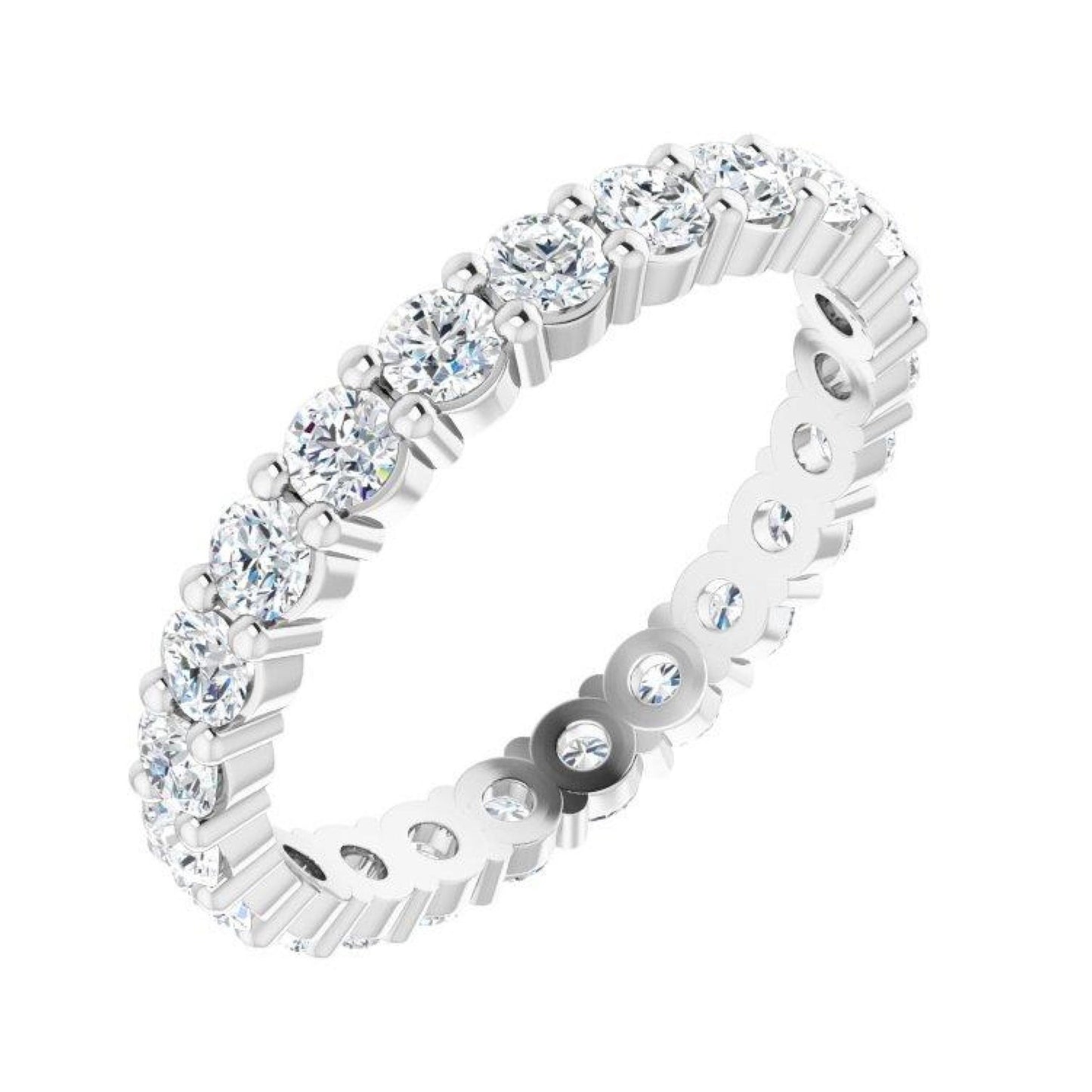 14K Yellow / White / Rose Gold or Platinum Square Diamond Eternity Band