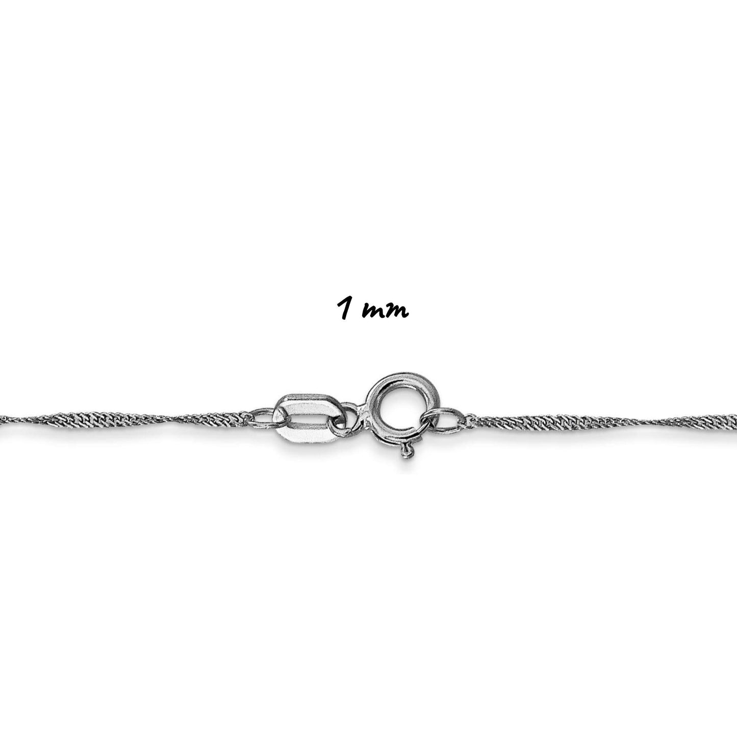14K White Gold Singapore Necklace