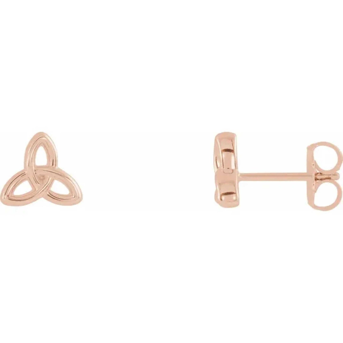 14K Yellow / White / Rose Gold or Platinum Celtic-Inspired Trinity Earrings