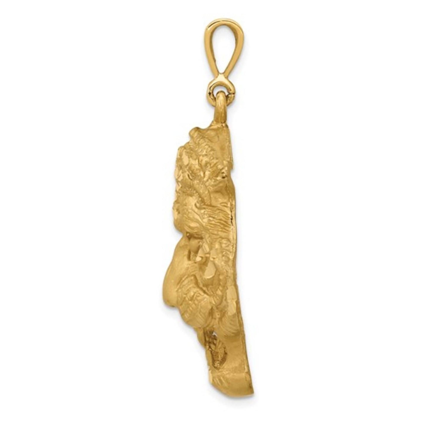 14K Yellow Gold Tigers Head Pendant