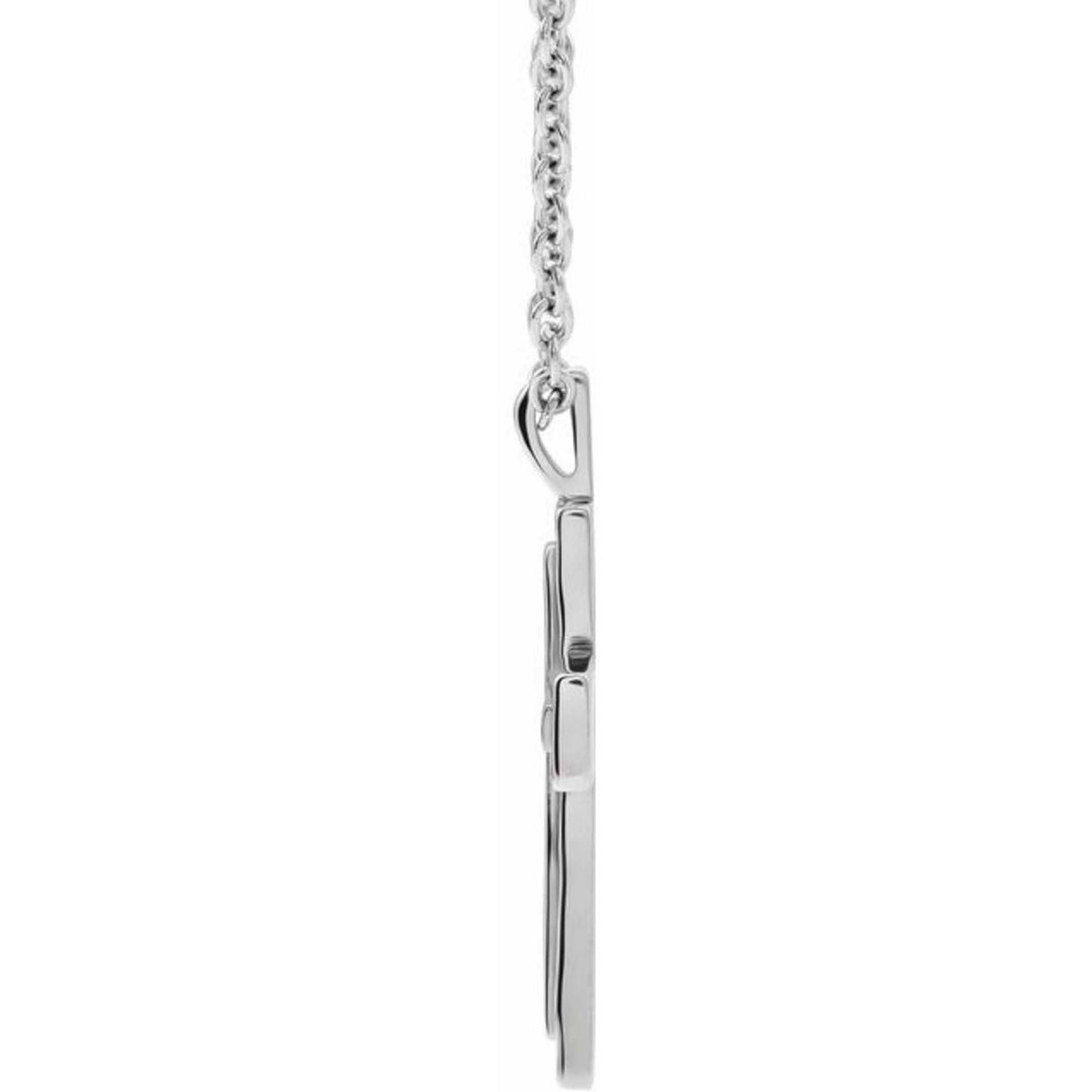 14K Yellow / White / Rose Gold or Platinum Textured Cross Pendant or Necklace