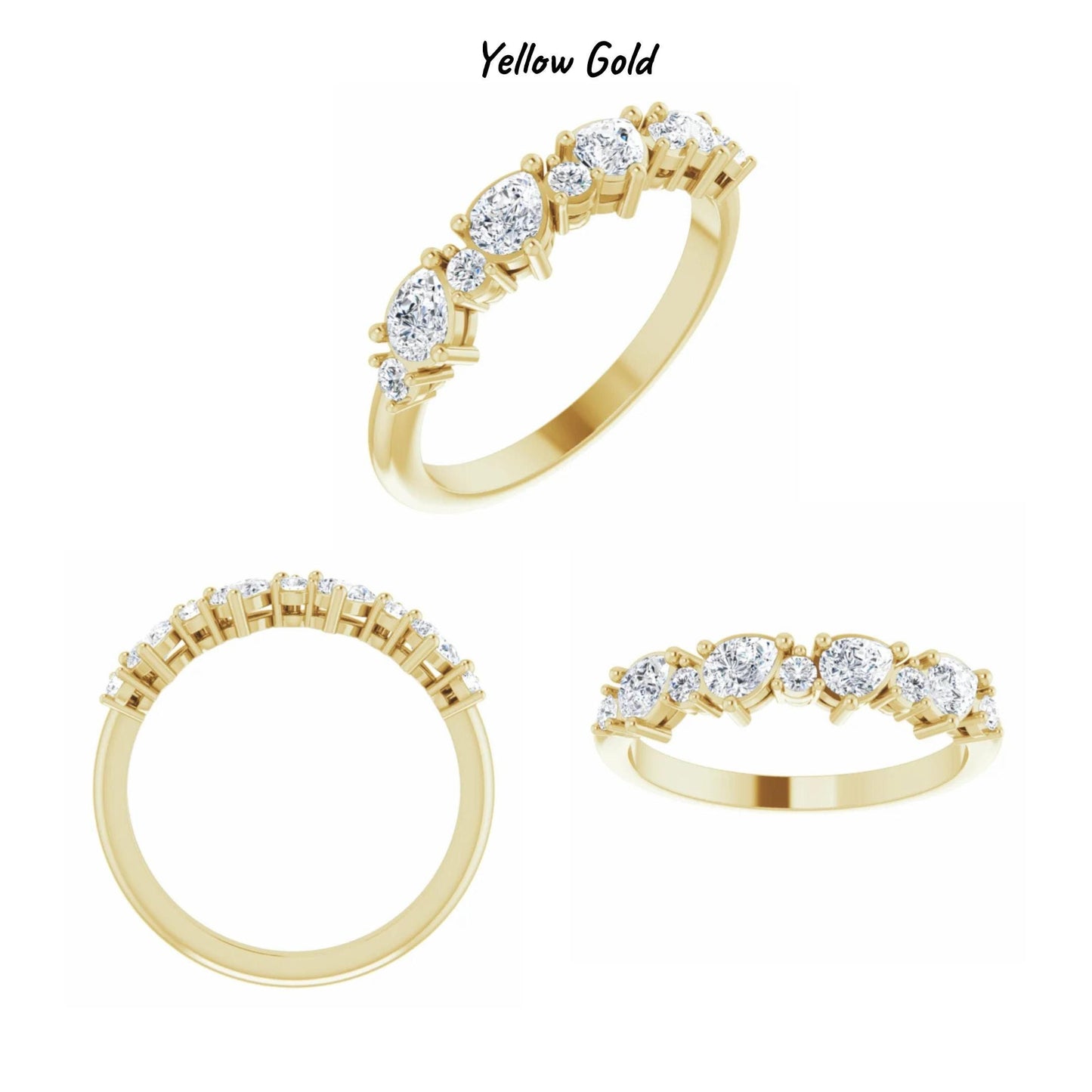 14K Yellow / White / Rose Gold or Platinum Diamond Anniversary Band