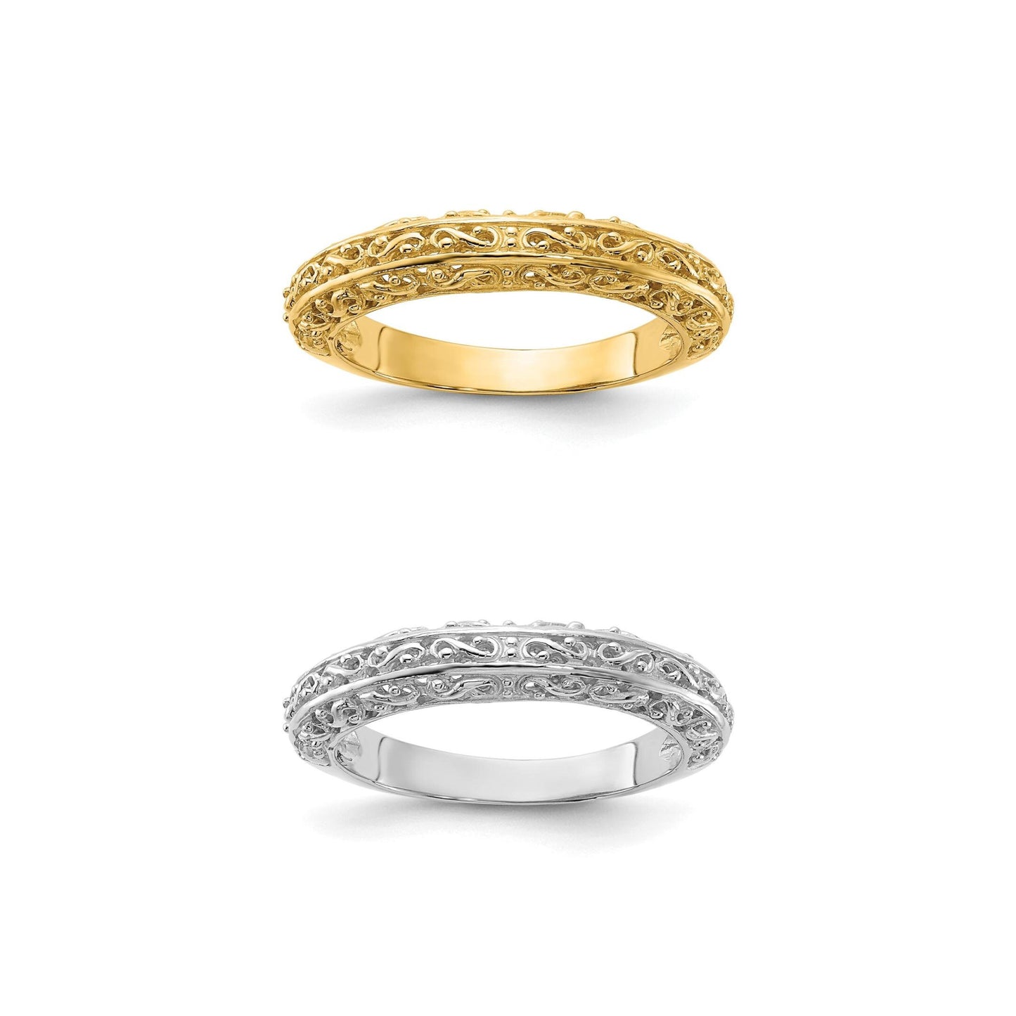14K Yellow or White Gold Textured Anniversary Band