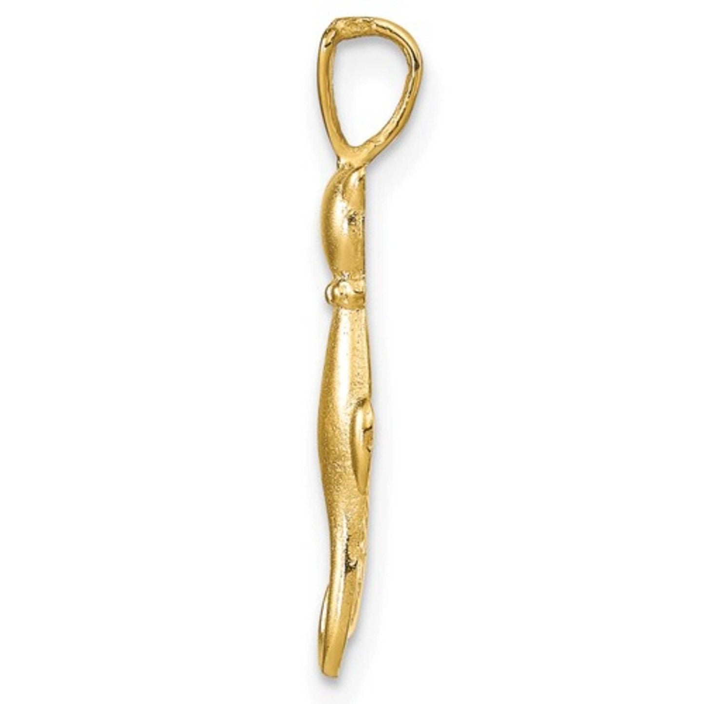10K / 14K Yellow or Rose Gold Satin & Polished Cats Pendant