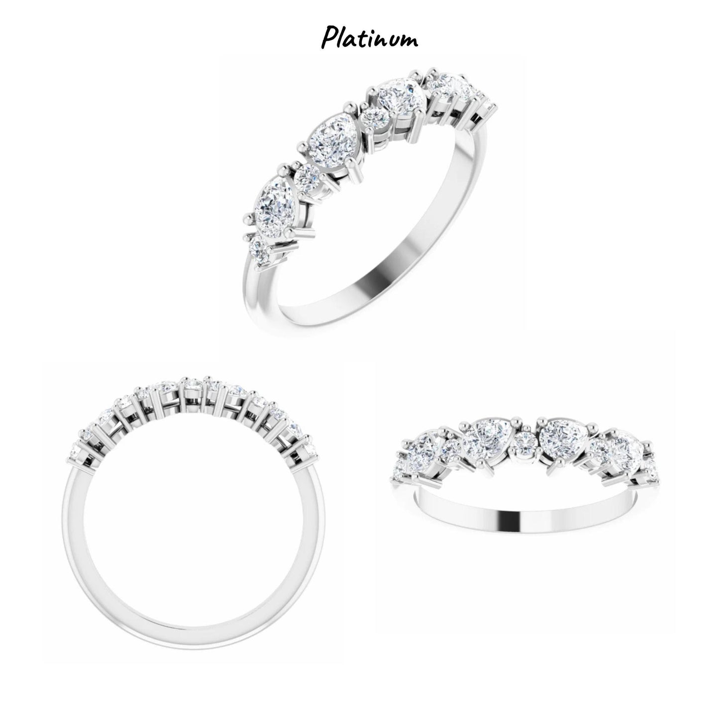14K Yellow / White / Rose Gold or Platinum Diamond Anniversary Band