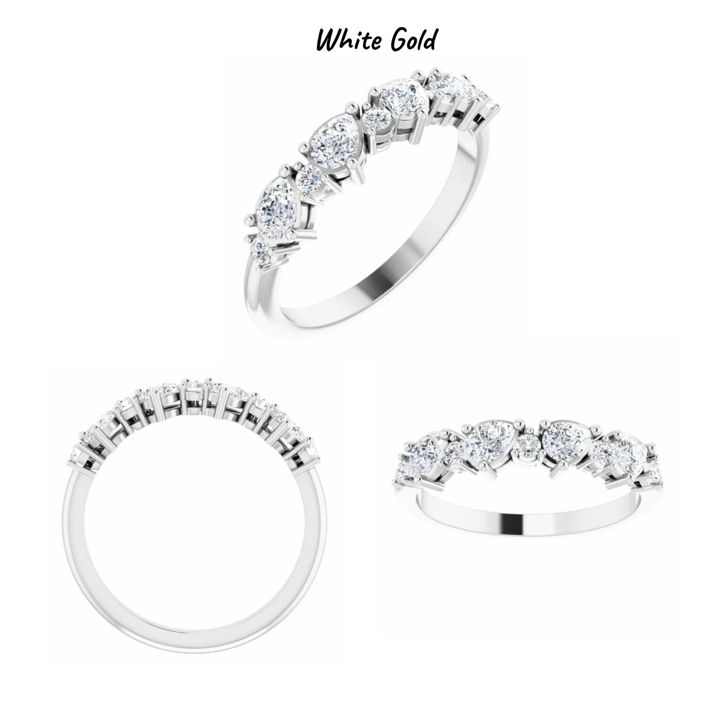 14K Yellow / White / Rose Gold or Platinum Diamond Anniversary Band