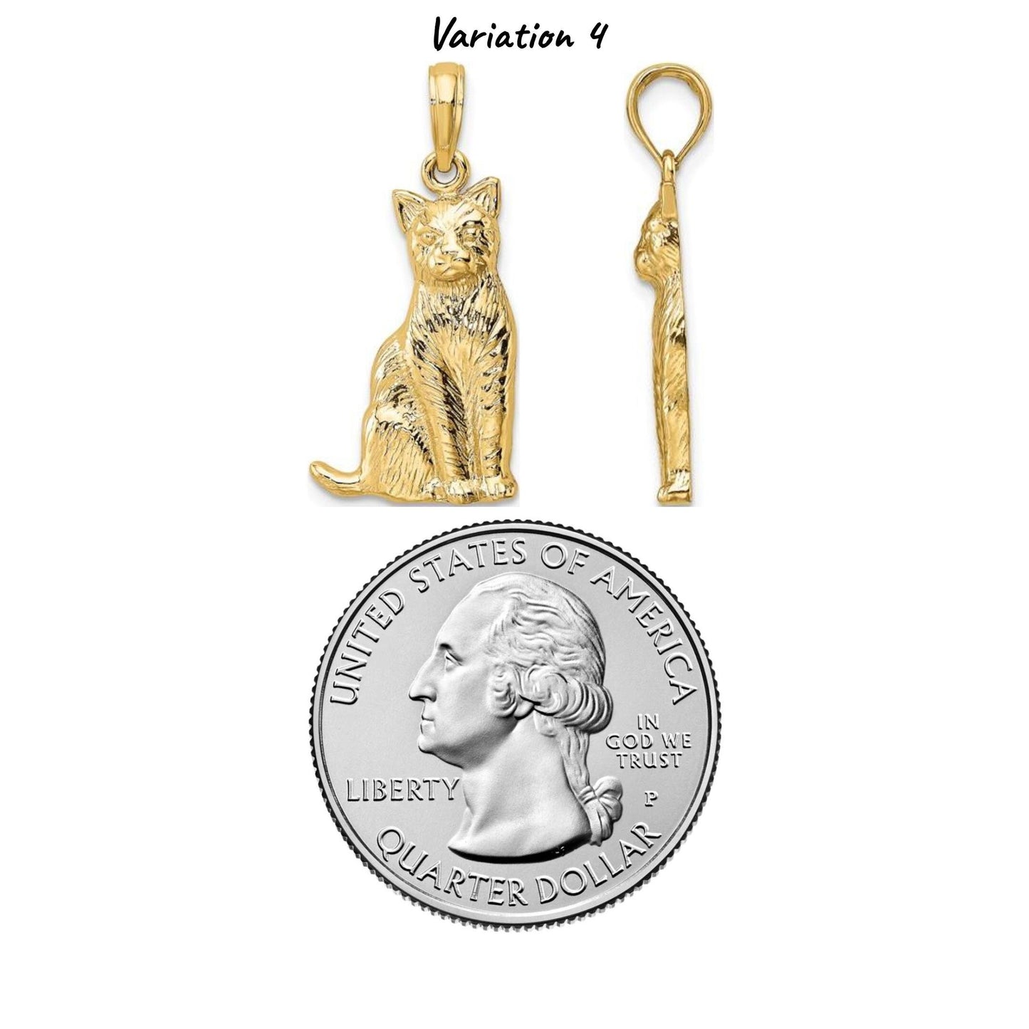10K or 14K Yellow Gold Kitten and Cat Charms