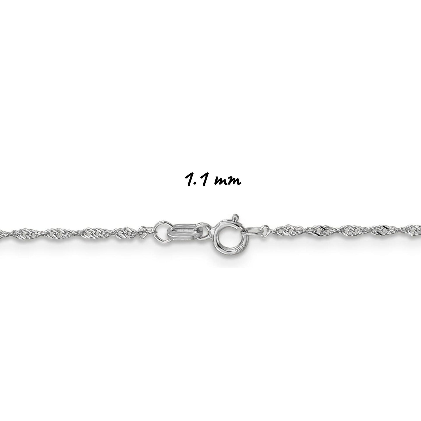 14K White Gold Singapore Necklace