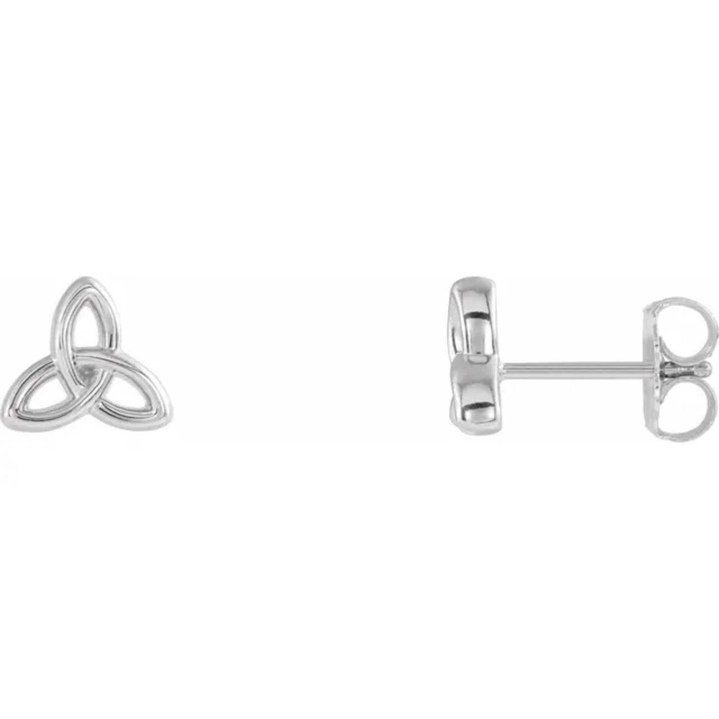 14K Yellow / White / Rose Gold or Platinum Celtic-Inspired Trinity Earrings