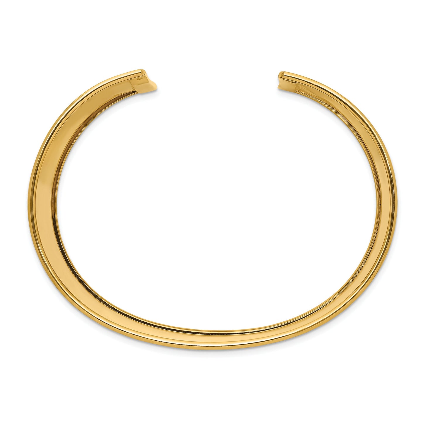 Solid 14K Yellow Gold Polished XXL 47mm Engravable Cuff Bangle