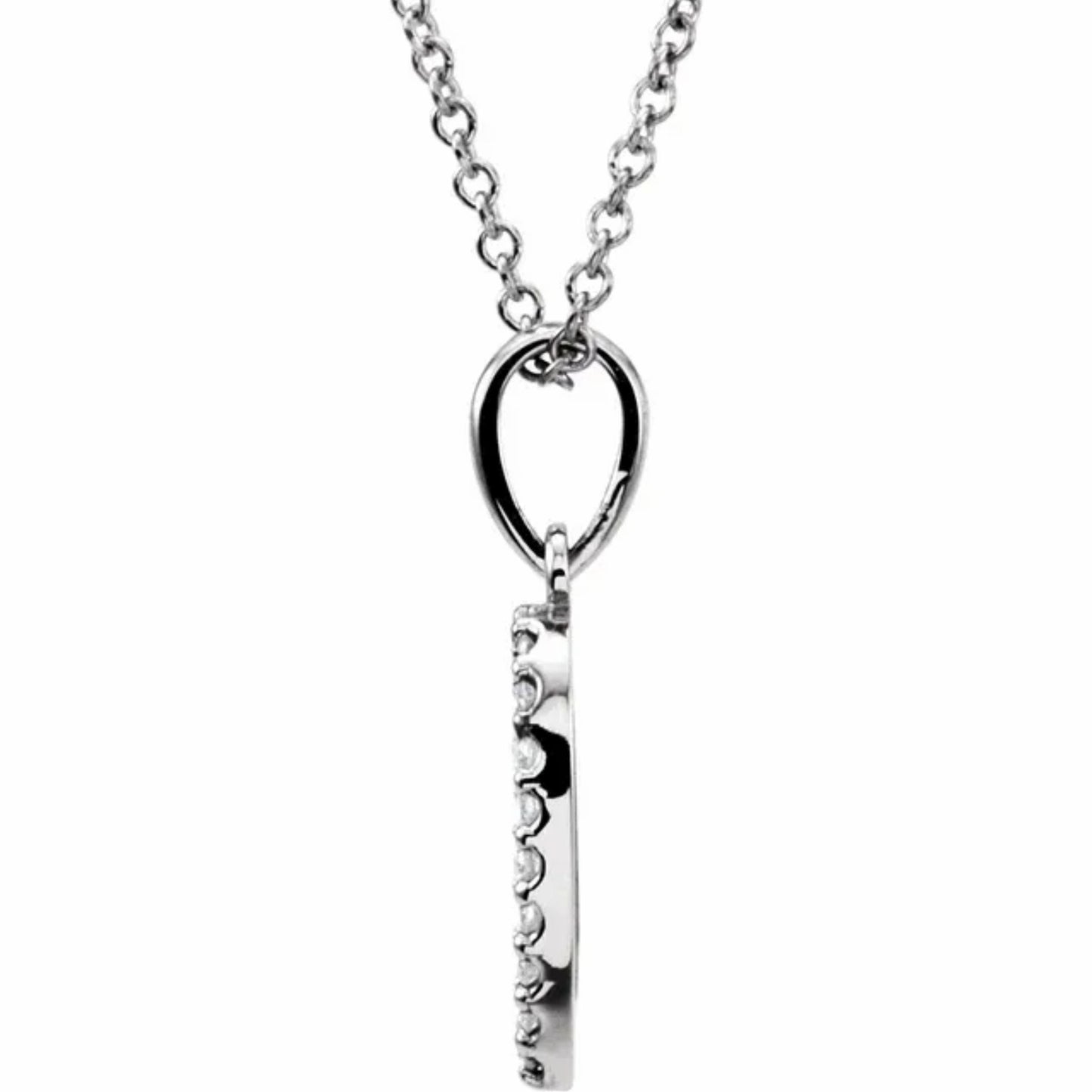 14K Yellow, White, or Rose Gold and Diamond Heart Necklace