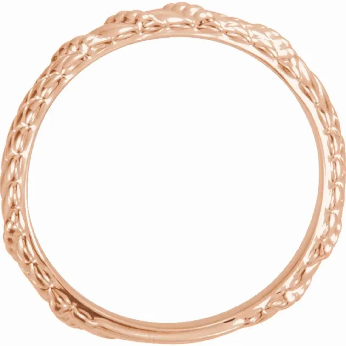 14K Yellow / White / Rose Gold or Platinum Textured Stackable Ring