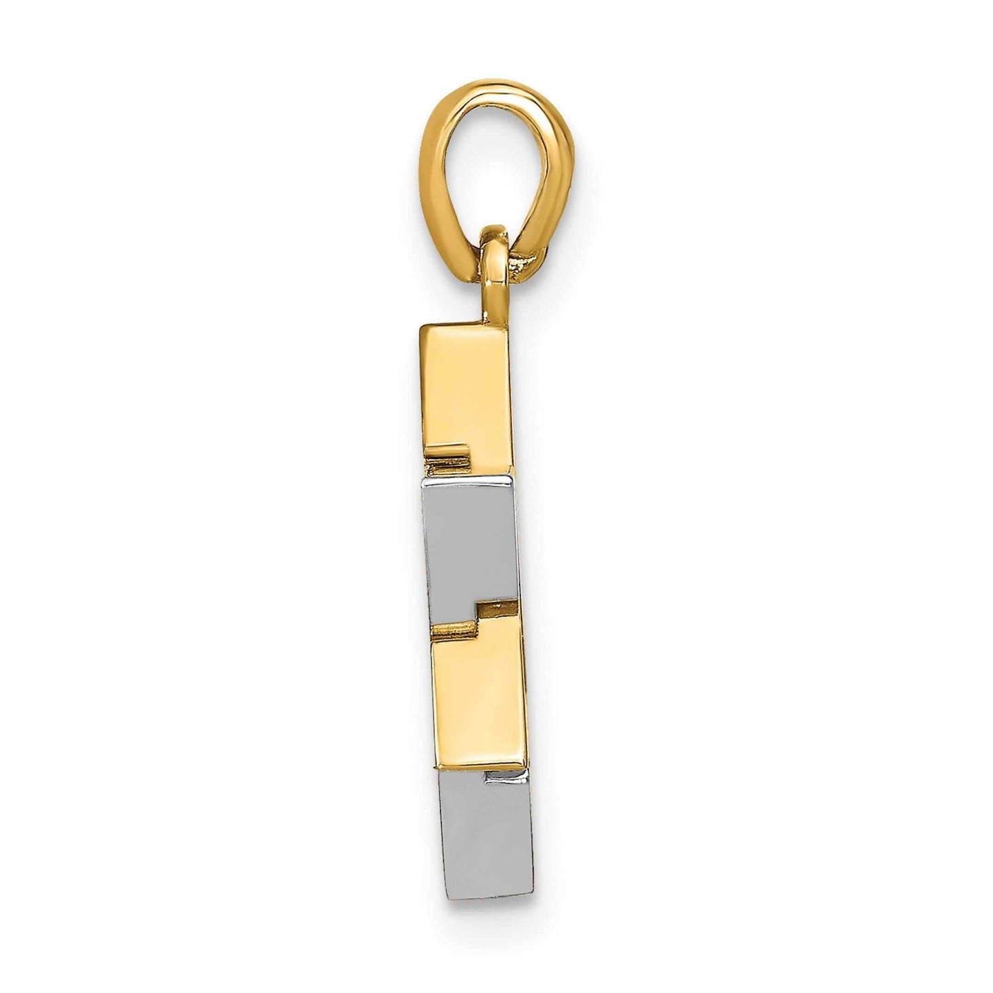 14K Yellow and White Gold Two-Tone Star of David Charm