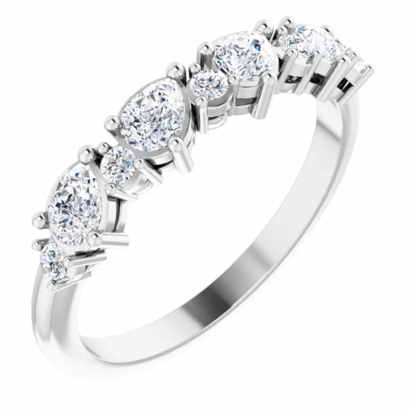 14K Yellow / White / Rose Gold or Platinum Diamond Anniversary Band
