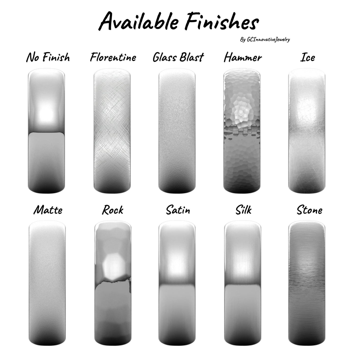 Solid Platinum Standard Weight & Standard Fit Half-Round Wedding Band, 1.0mm-12.0mm Widths