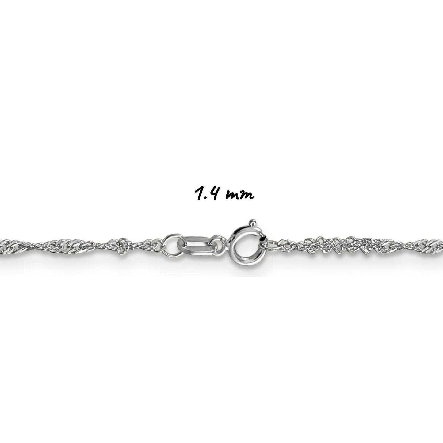 14K White Gold Singapore Necklace