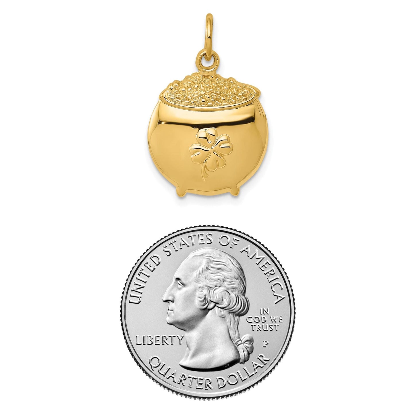14K Yellow Gold Pot of Gold Charm