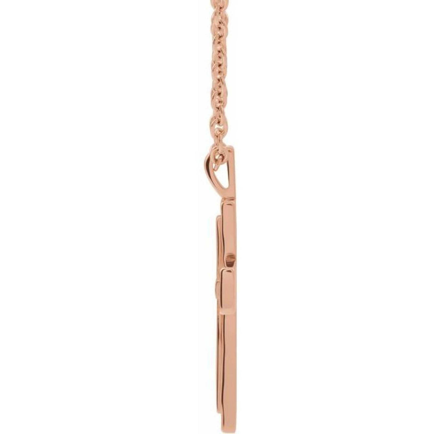 14K Yellow / White / Rose Gold or Platinum Textured Cross Pendant or Necklace