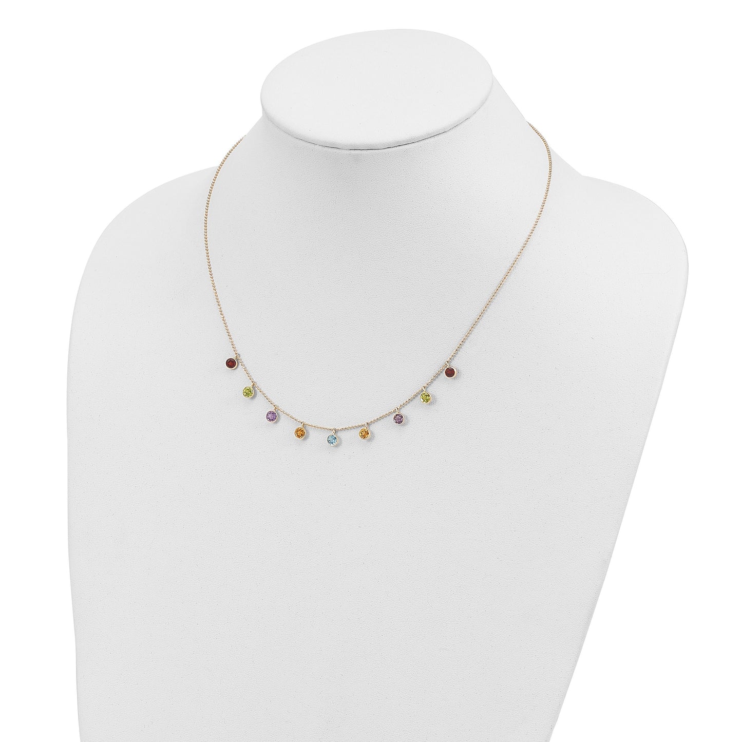 14K Yellow Gold Multi-Gemstone Necklace