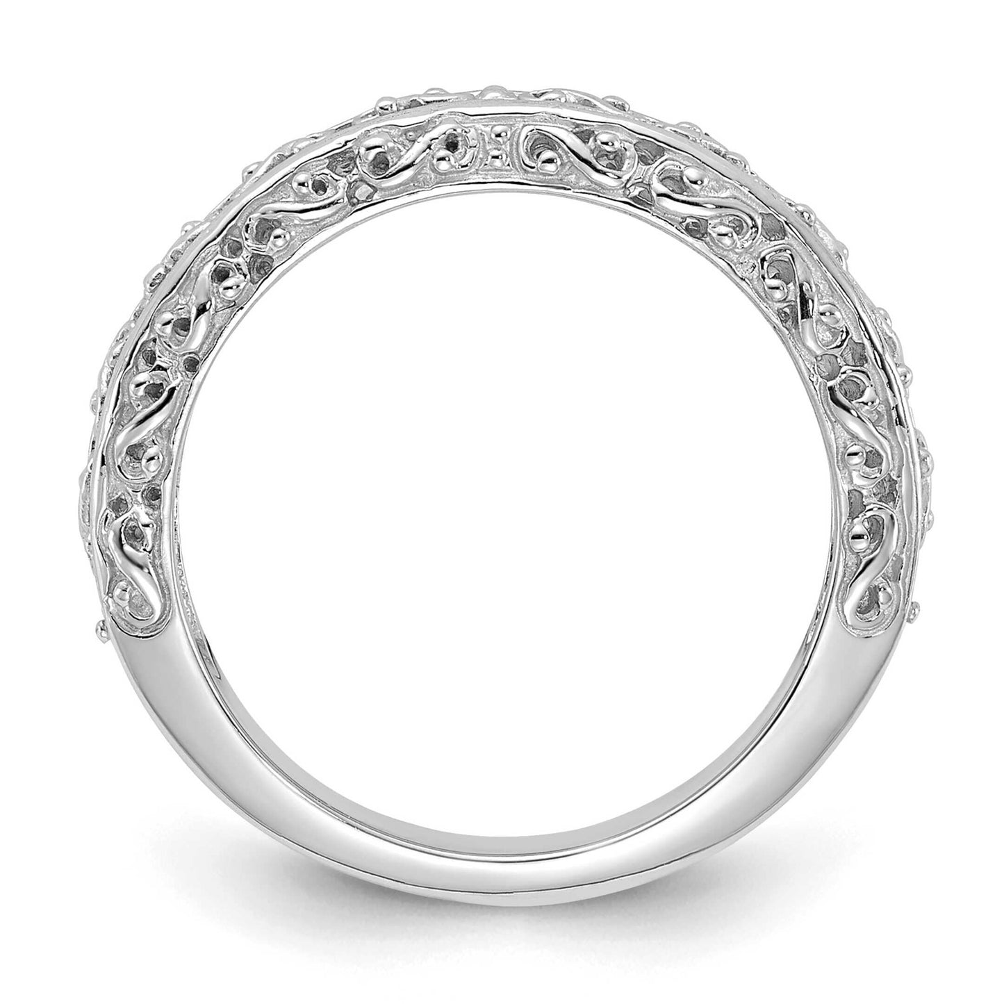 14K Yellow or White Gold Textured Anniversary Band