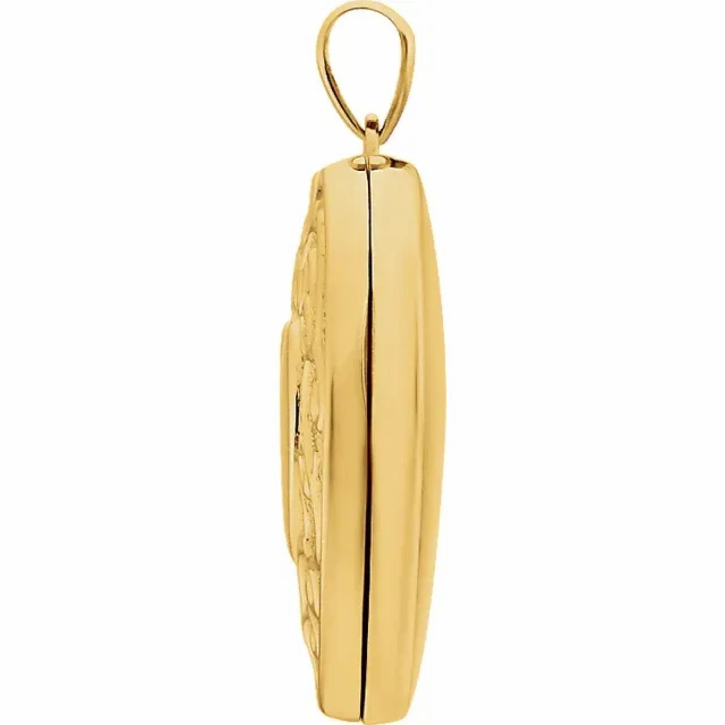 14K Yellow Gold Engravable Heart Shaped Locket