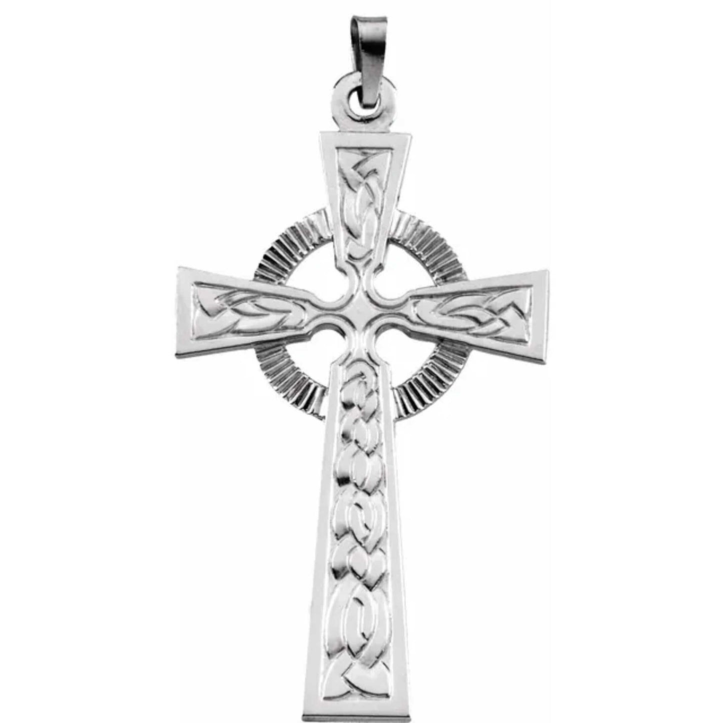 14K Yellow or White Gold Fancy Celtic Cross Pendant