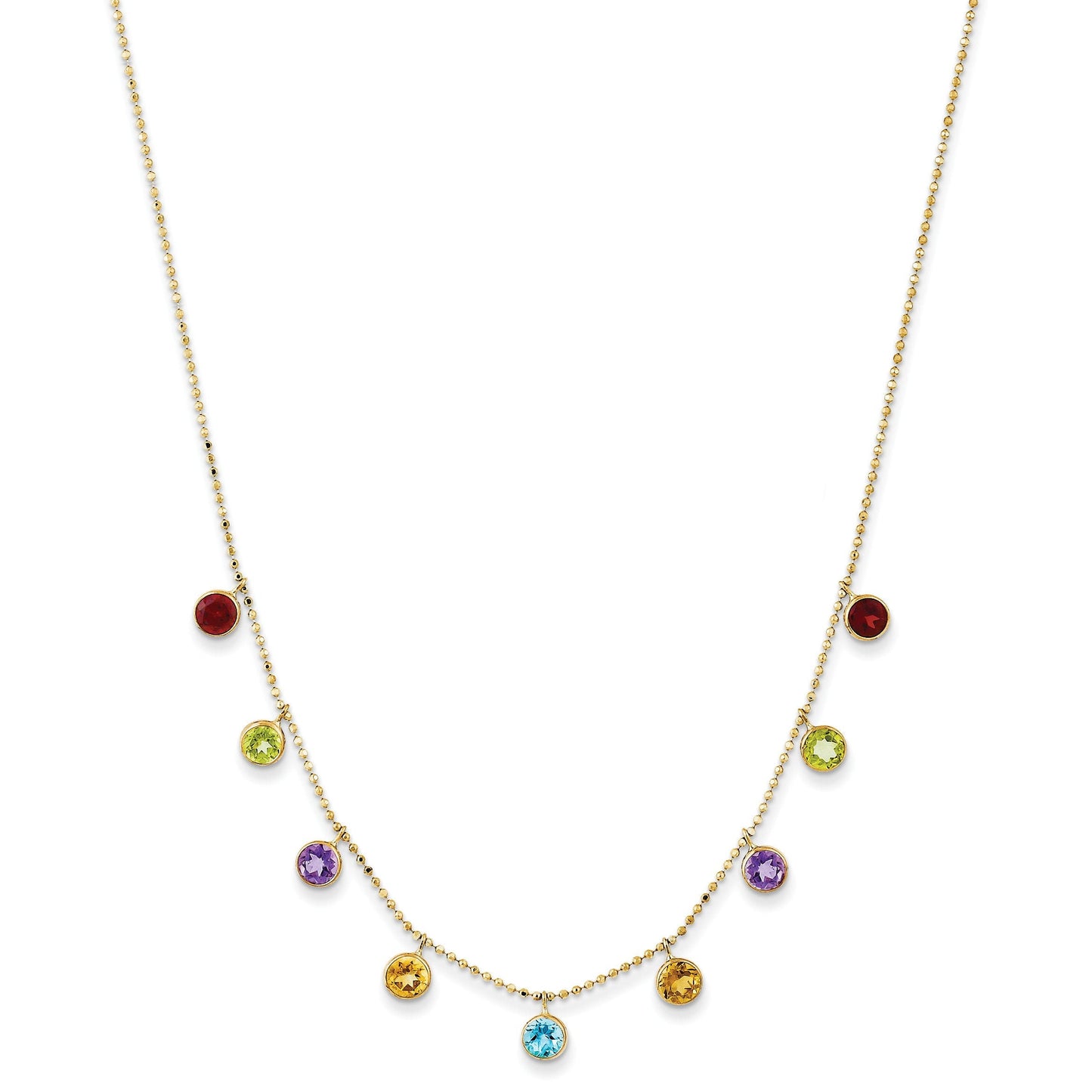 14K Yellow Gold Multi-Gemstone Necklace