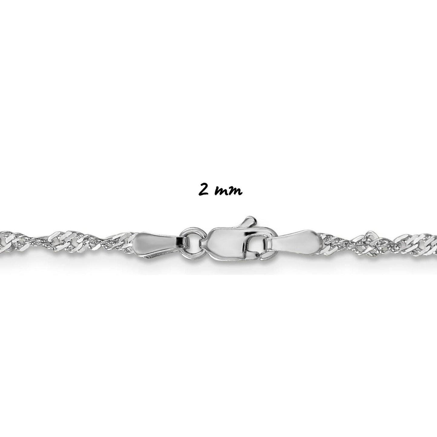 14K White Gold Singapore Necklace