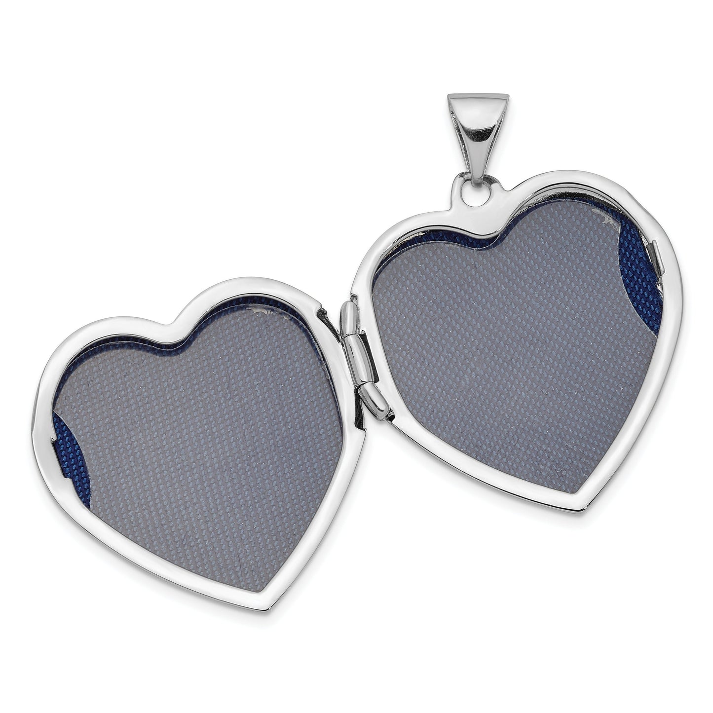 14K White and Rose Gold Engravable Heart Shape Locket with Cute Pink Hearts Design