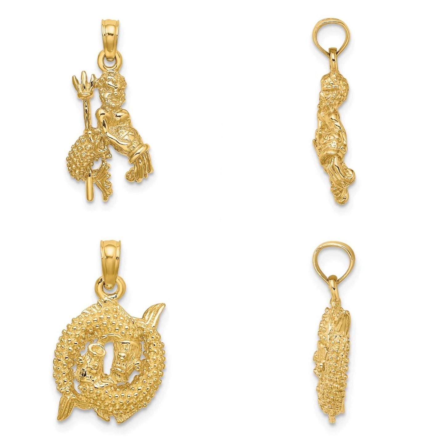 Solid 10K or 14K Yellow Gold 3-D Zodiac Charms