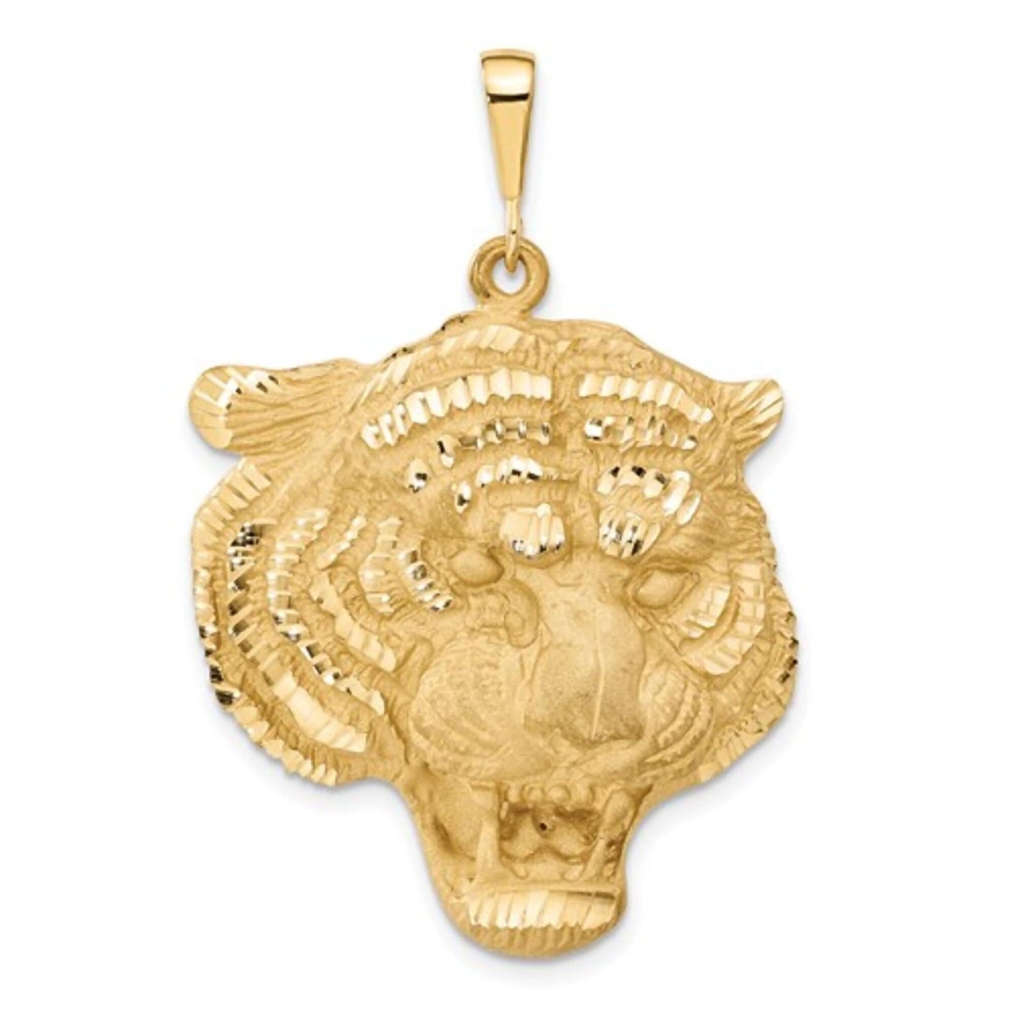 14K Yellow Gold Tigers Head Pendant