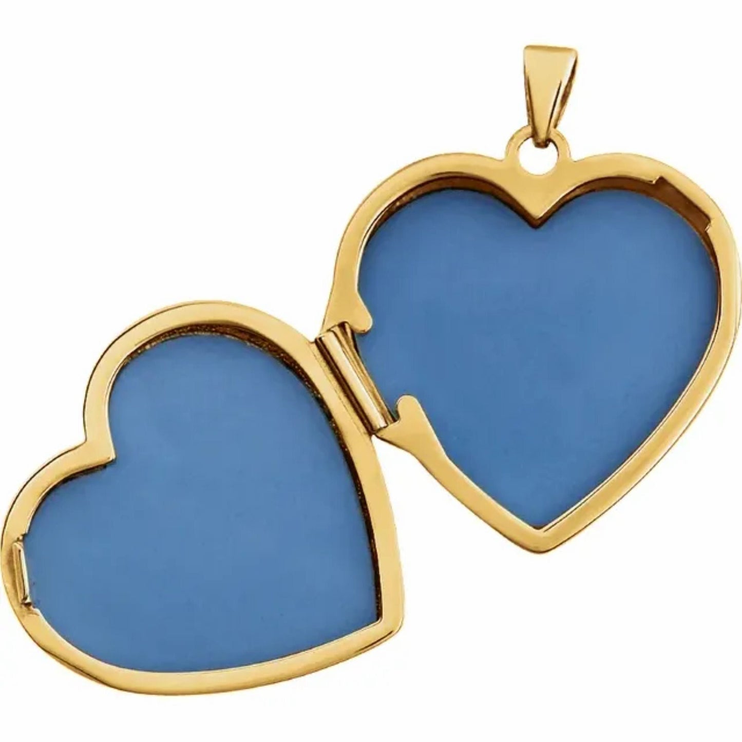 14K Yellow Gold Engravable Heart Shaped Locket