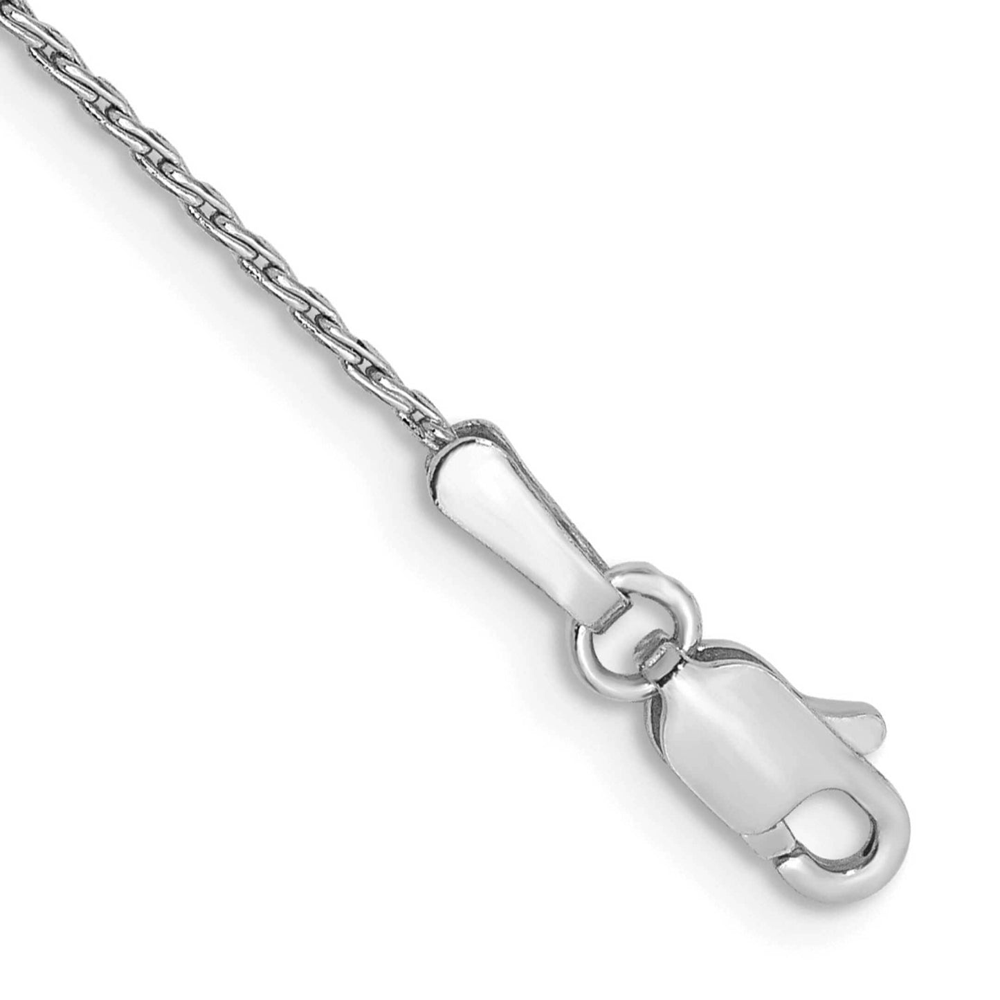 Solid 14K Yellow or White Gold Round Parisian Spiga Wheat Chain Bracelet / Anklet, 7" Inch, 1.0mm Thick